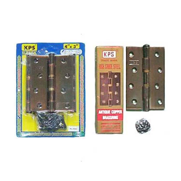 STEEL HINGE WITH BRASS RING AND SCREWS