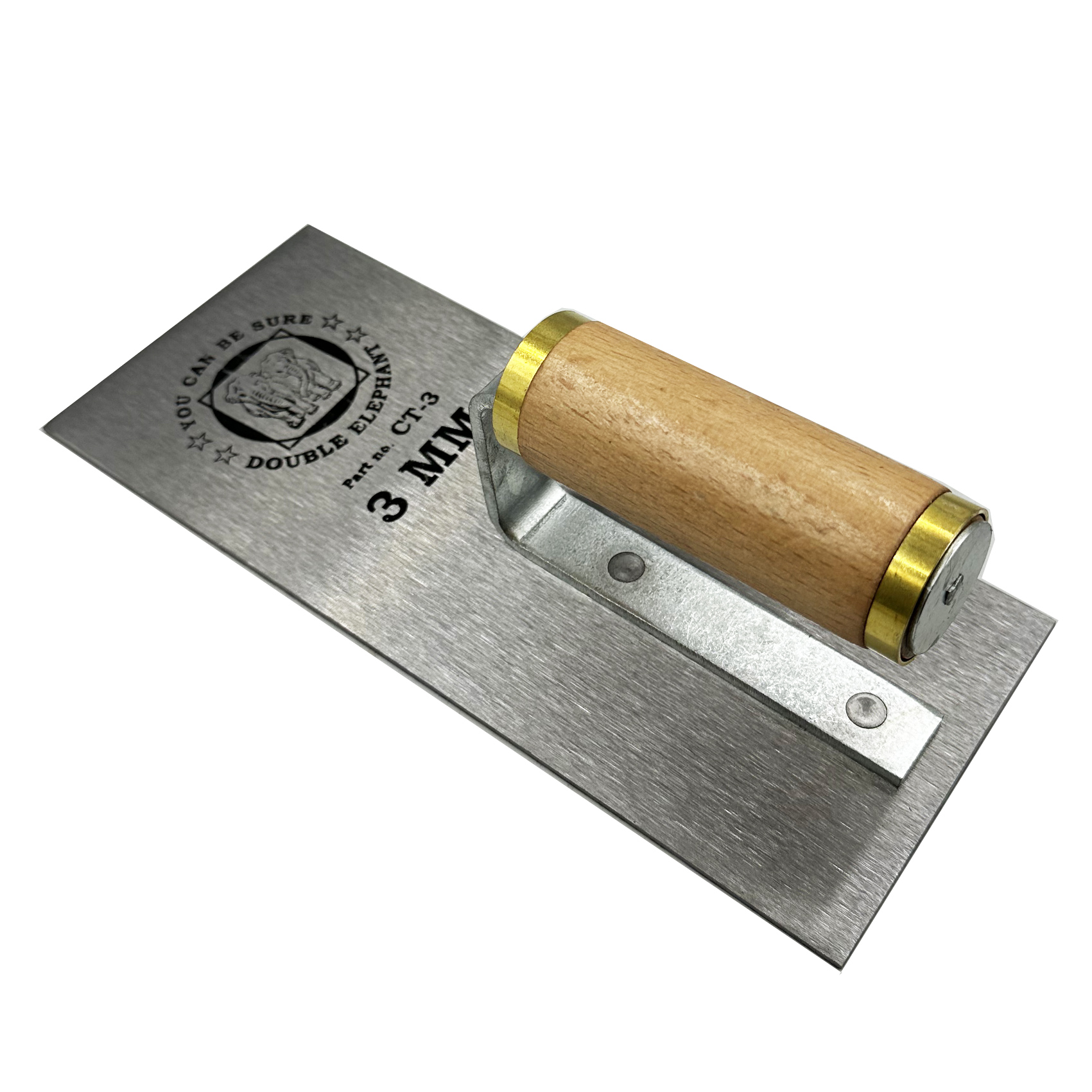 CONCRETE TROWEL WITH WOOD HANDLE 3MM.